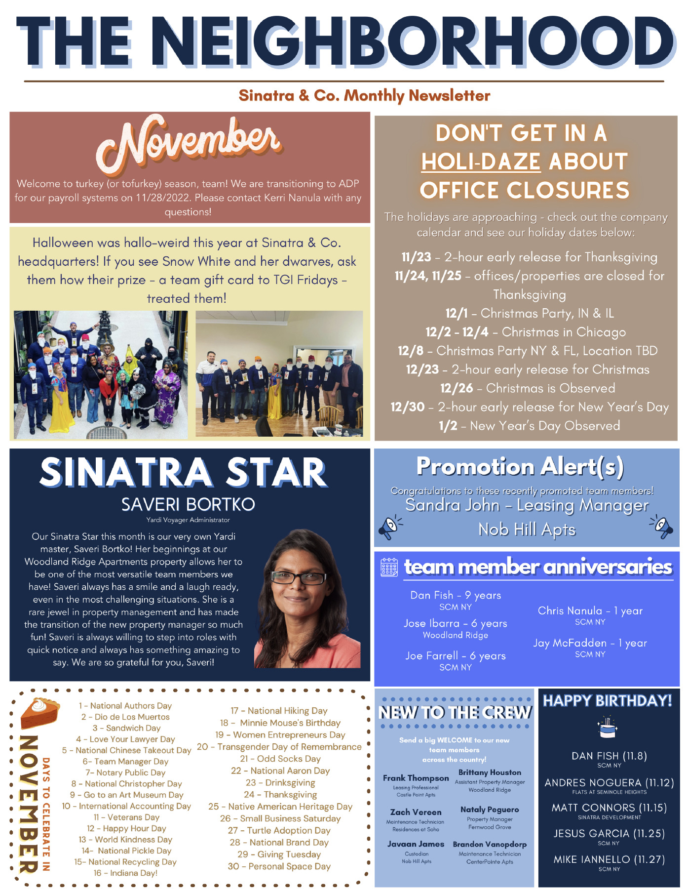 The Neighborhood Employee Newsletter Nov 2022